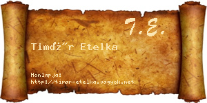 Timár Etelka névjegykártya