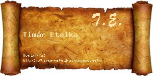 Timár Etelka névjegykártya